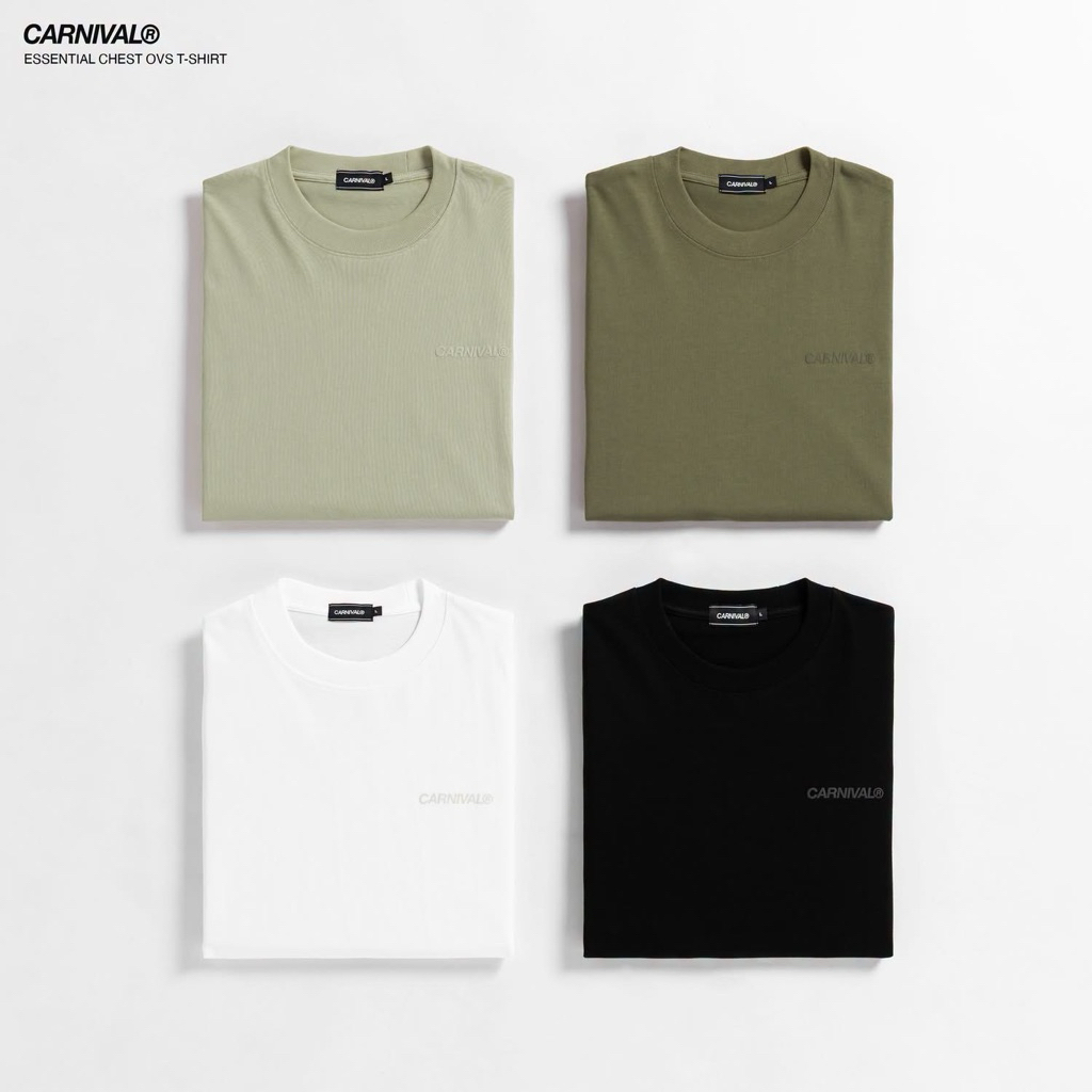 [แท้ % ของใหม่] เสื้อยืดโอเว่อไซส์ CARNIVAL® ESSENTIAL CHEST OVS T-SHIRT