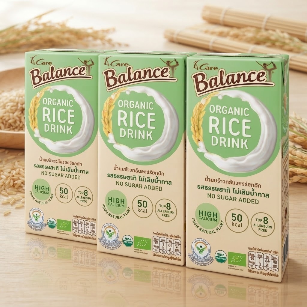 Balance Organic Rice Drink (4Care Balance) น้ำนมข้าวกล้องออร์แกนิก 180 ml (แพ็ค 3 กล่อง)