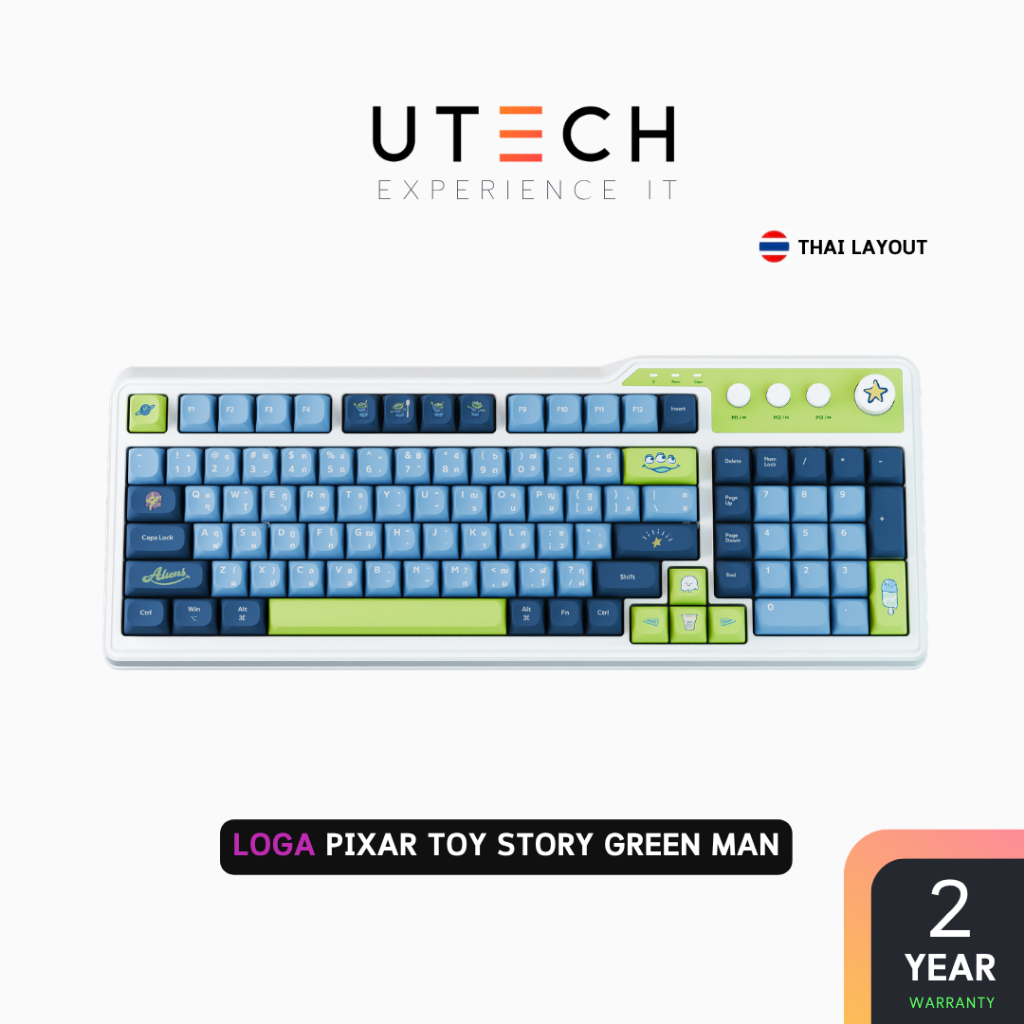 คีย์บอร์ดไร้สาย LOGA : LOGLOG DISNEY PIXAR TOY STORY GREEN MAN KEYBOARD by UTECH