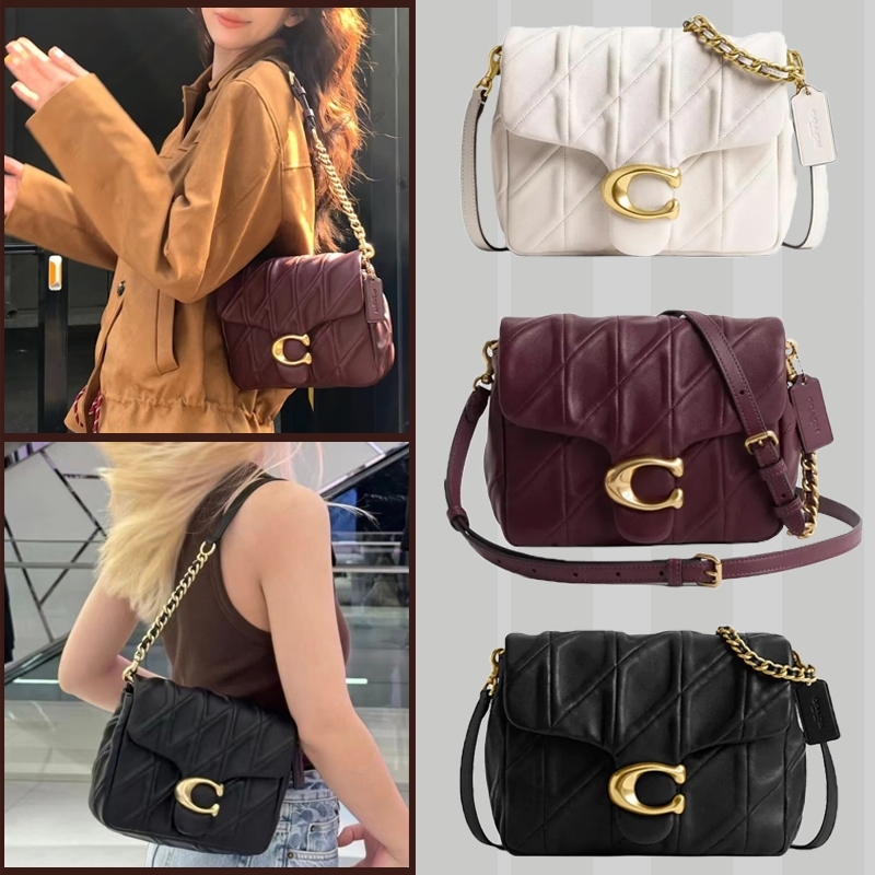 [ของแท้ 100%]👛 COACH Times Square Tabby 20 crossbody bag กระเป๋าสะพายไหล่หนังแท้สําหรับผู้หญิง 🎨