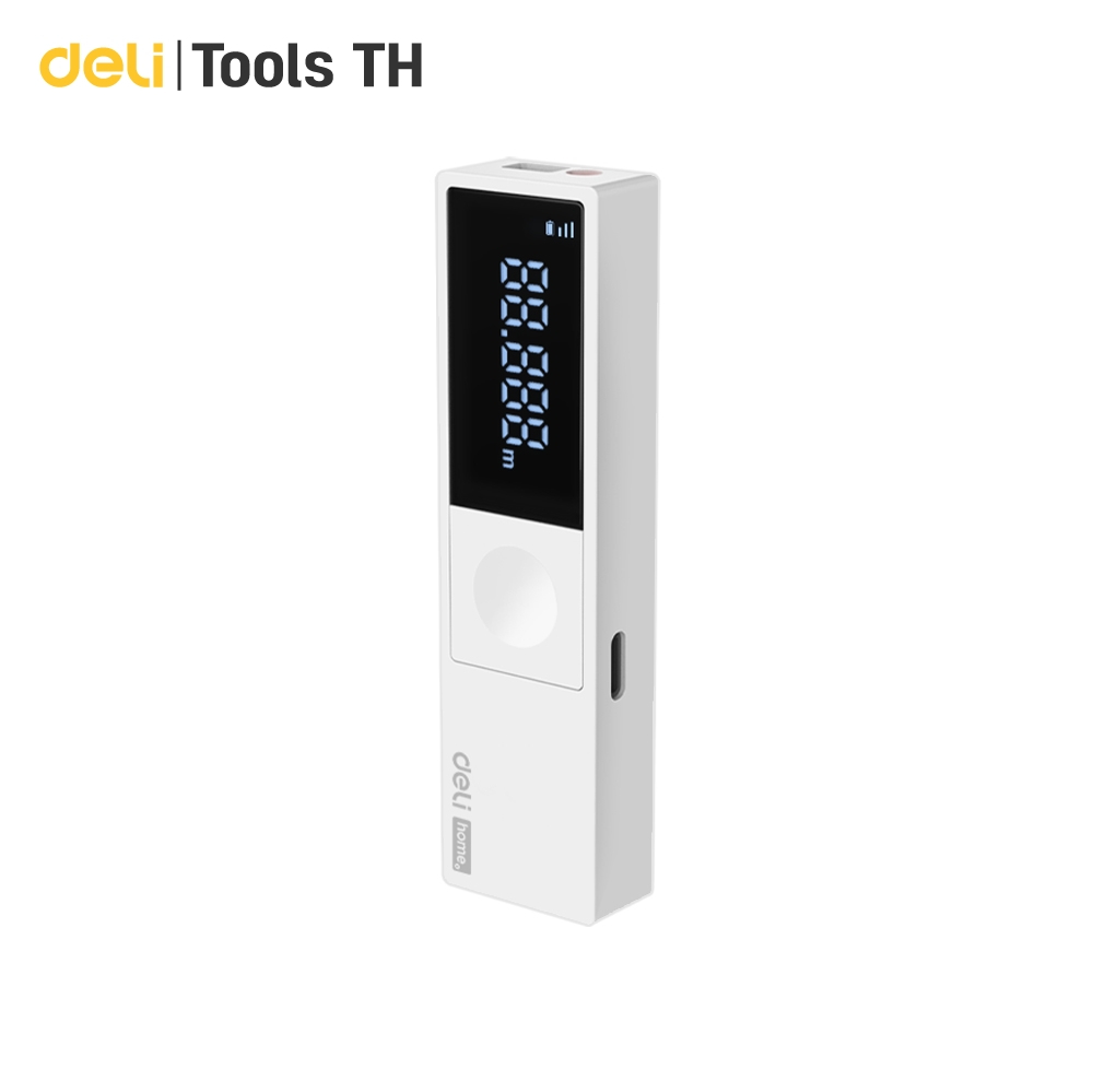 Deli เครื่องวัดระยะ เครื่องวัดระยะในบ้าน เลเซอร์ ระยะ40เมตร มินิมอล Laser Distance Meter