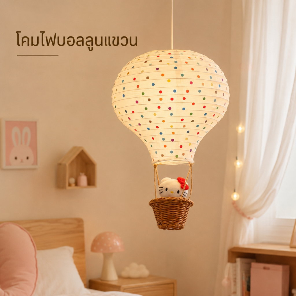 บอลลูน+ไฟ โคมไฟบอลลูน โคมไฟแขวน LED โคมไฟกลางคืน โคมไฟแต่งห้อง ของตกแต่งห้องนอน ของขวัญน่ารัก