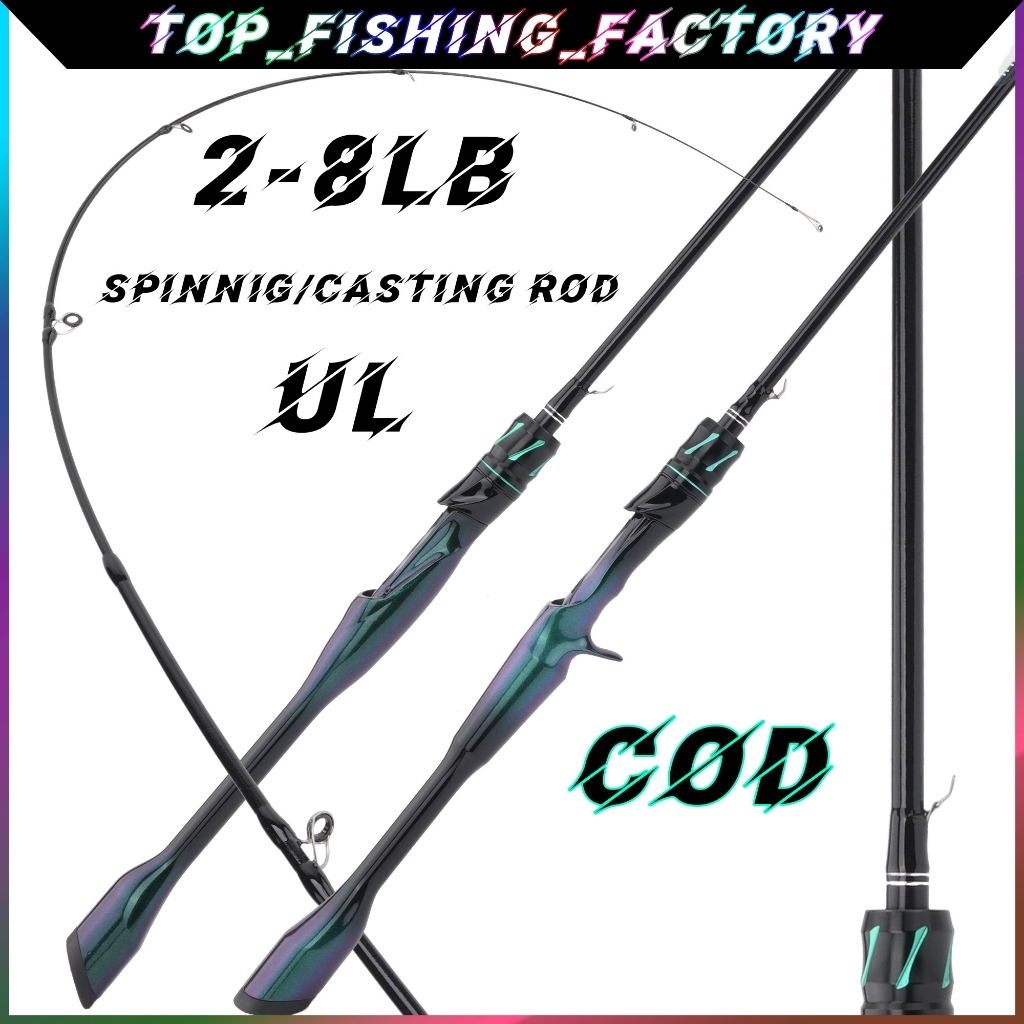 Top_Fishing_Factory คันเบ็ด UL คันเบ็ดเบาแบบพกพา 2 ท่อน ปลายไวต่อการตอบสนอง มี 4 ขนาด ราคาสบายกระเป๋