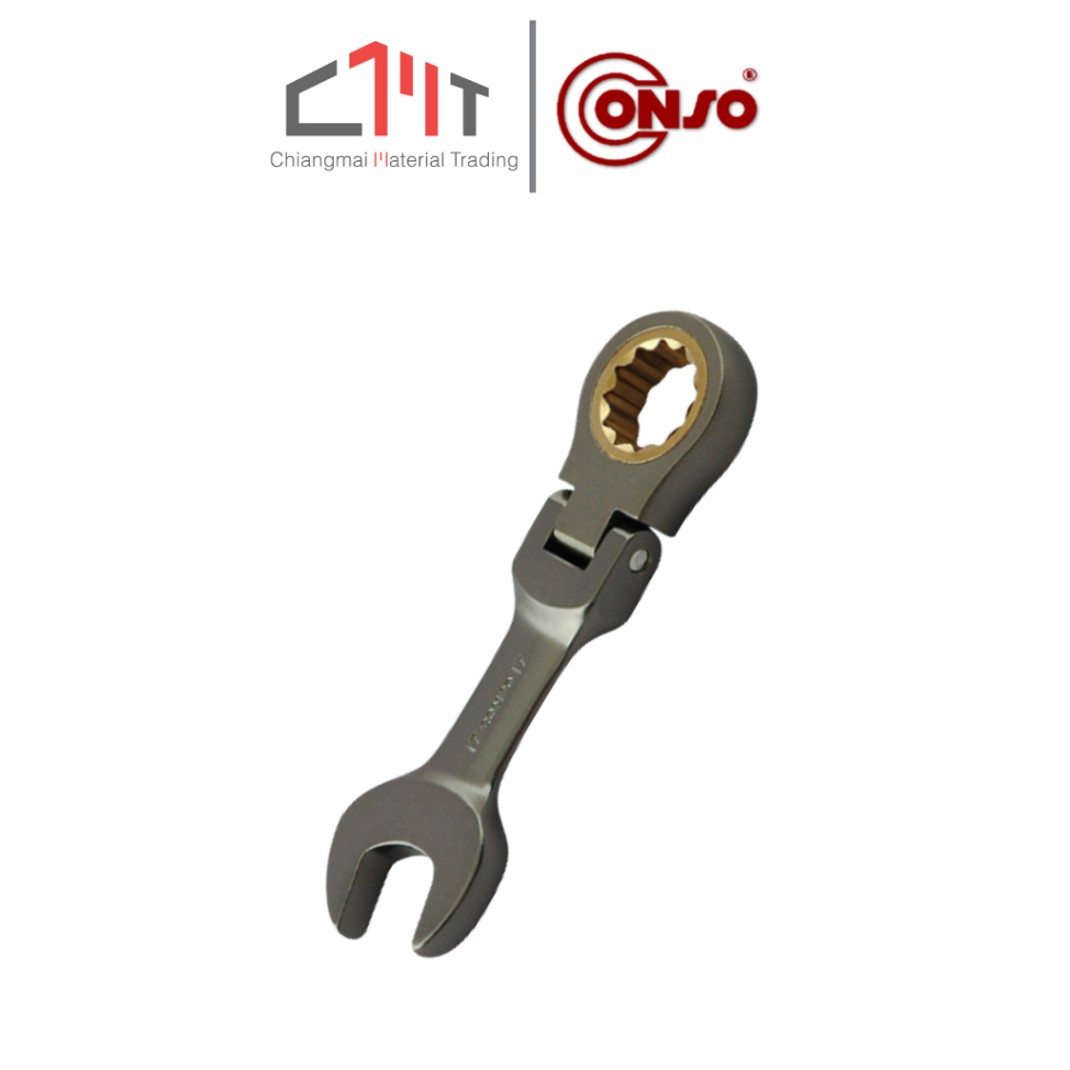 CONSO ประแจแหวนข้างปากตาย ฟรีสปีด สั้น งอได้ ขนาด 8 mm. - 19 mm. No.RPGW