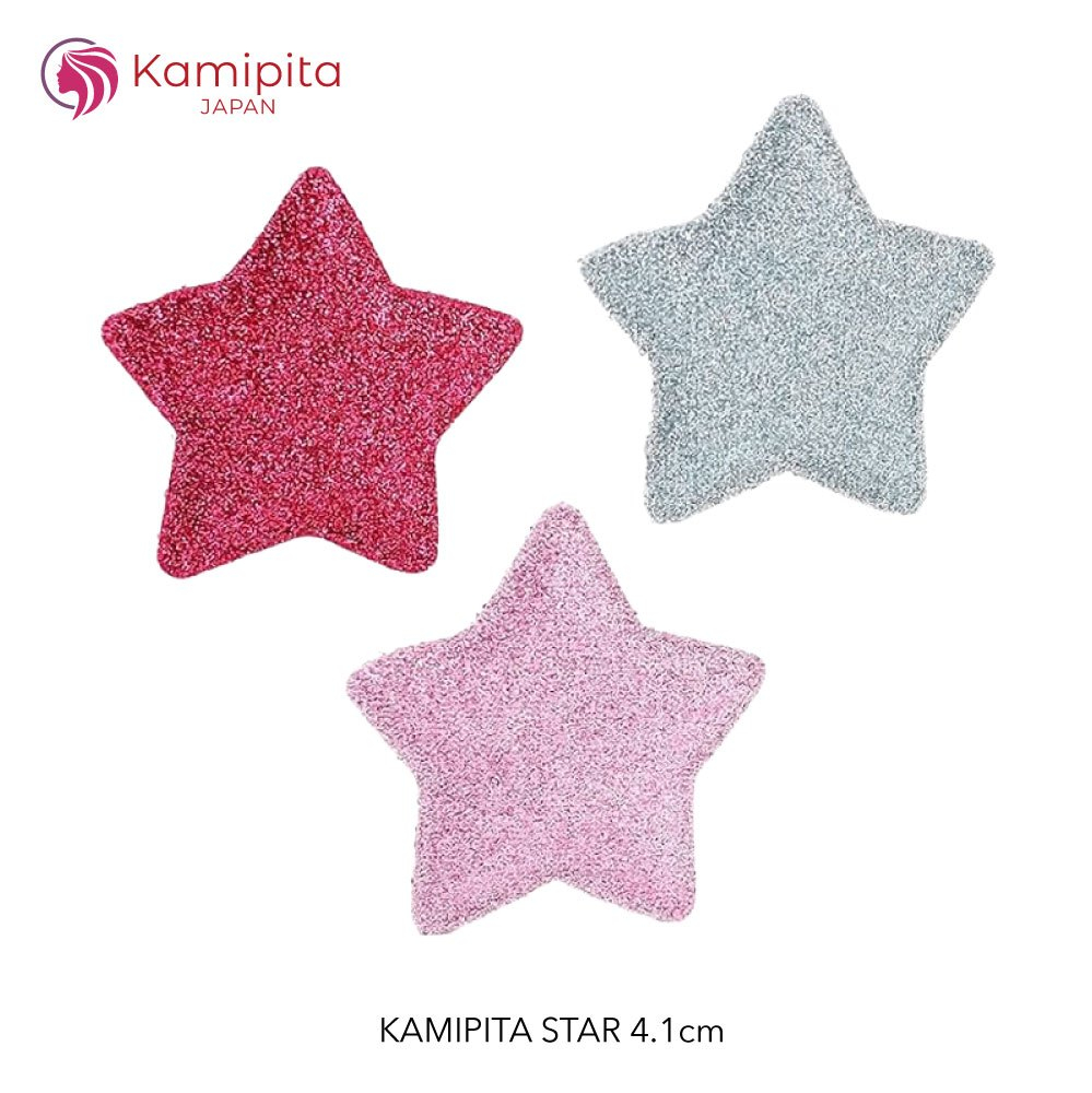KAMIPITA แผ่นติดผมไม่เป็นรอย ติดแน่น รุ่น STAR GLITTER 4.1 CM กิ๊บติดผมญี่ปุ่น ไม่เป็นรอย ไม่กินผม ที่เก็บไรผม