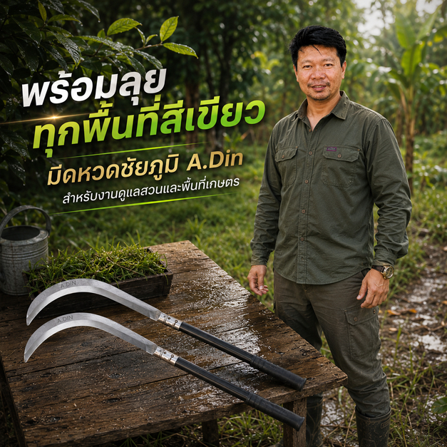 มีดหวดชัยภูมิ A.Din คม แข็งแรง ทนทาน สำหรับงานสวนและงานเกษตร