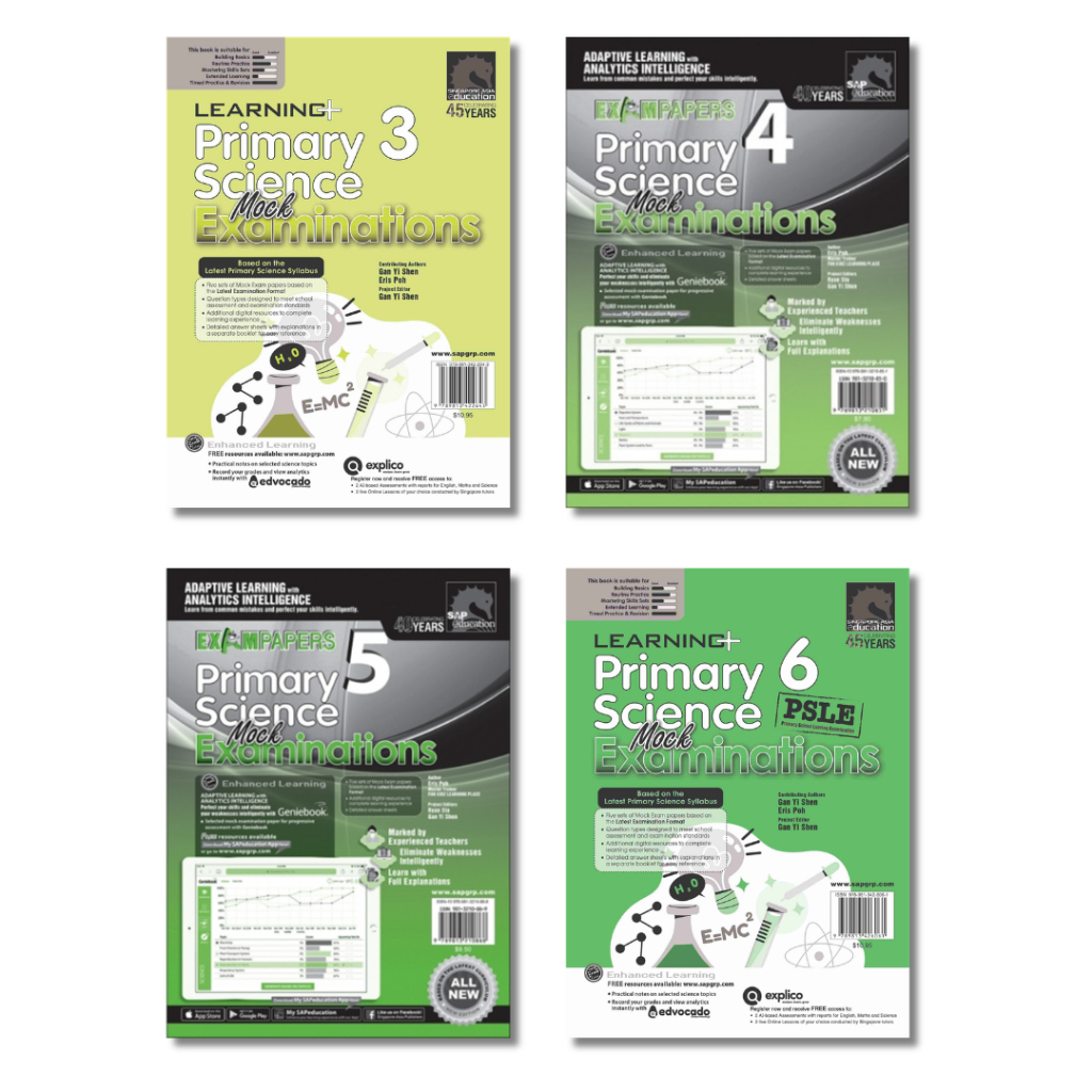 SAP Primary Science Mock Examinations P3-P6 หนังสือแนวข้อสอบวิทยาศาสตร์ประถม หลักสูตรสิงคโปร์ มีเฉลย