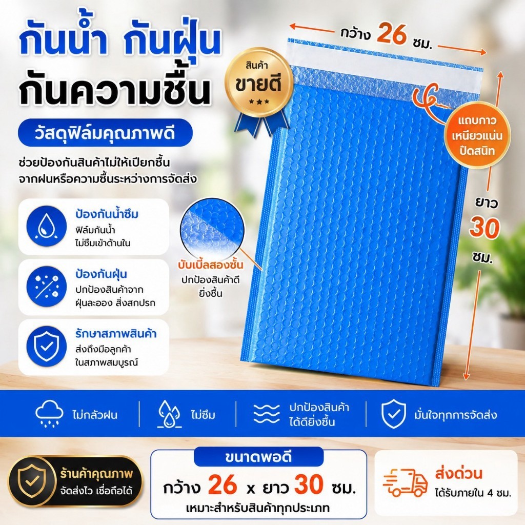 ซองบับเบิ้ลกันกระแทก ขนาด14x17+4cm. มีส่งด่วนทันทีให้ถึงลค.ใน4ชม.