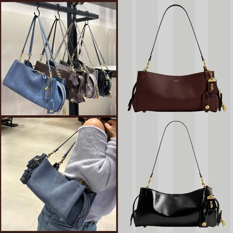 [ของแท้ 100%]👛 COACH Rogue 34 กระเป๋าสะพายไหล่ข้ามตัวหนังคลาสสิกแบรนด์ความจุใหญ่สำหรับผู้หญิง 🎨