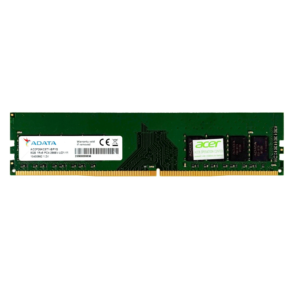 RAM PC ADATA 8GB DDR4 บัส 2666MHz (PC4-2666V) สินค้ามือสอง ประกัน 90 วัน