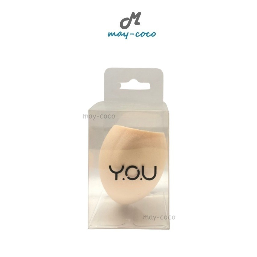 ถูก/แท้/มีไลฟ์ ฟองน้ำแต่งหน้า YOU Y.O.U Sponge ฟองน้ำ อุปกรณ์แต่งหน้า ฟองน้ำรูปไข่ ปลายตัด สีเนื้อ สปองแต่งหน้า
