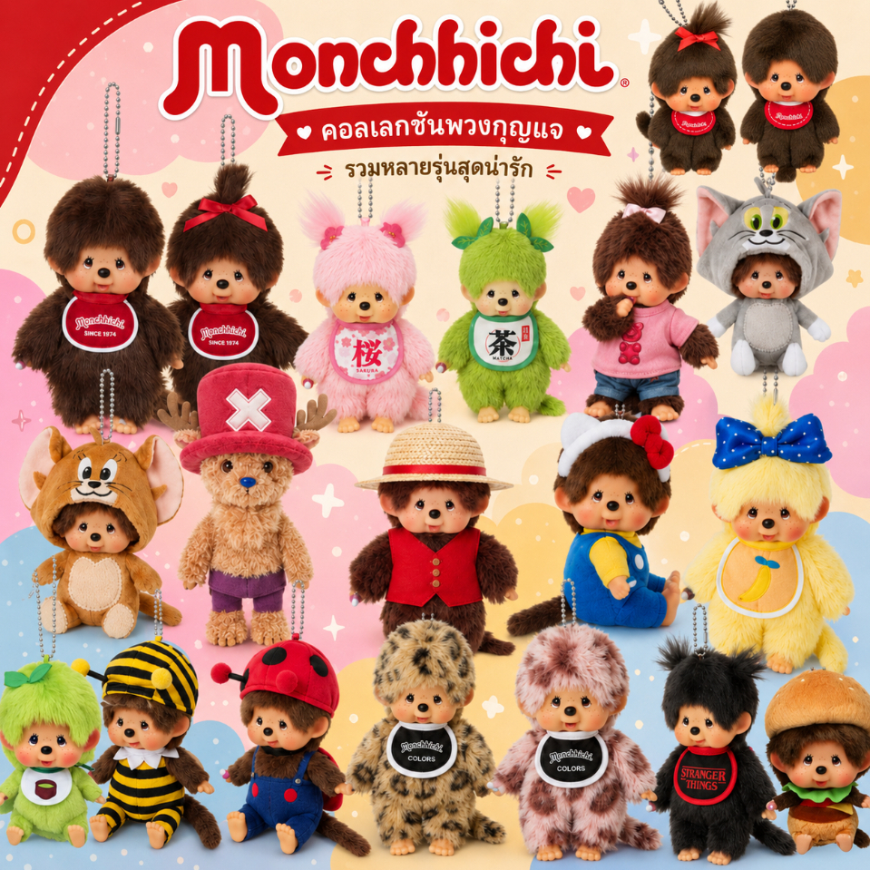 🇯🇵 นำเข้าญี่ปุ่น 💖 พร้อมส่ง Monchhichi Collection รวมหลายซีรีส์ พวงกุญแจตุ๊กตา Keychain Mascot หลากหลายรุ่น