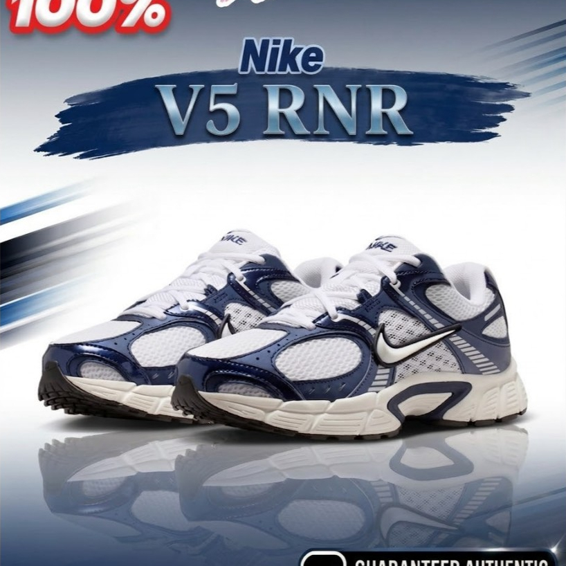 Nike V5 RNR ' Blue Void Wolf Grey ' ของแท้ 100% ( HJ5228-400 ) สินค้าลิขสิทธิ์แท้ Nike รองเท้าผู้ชาย