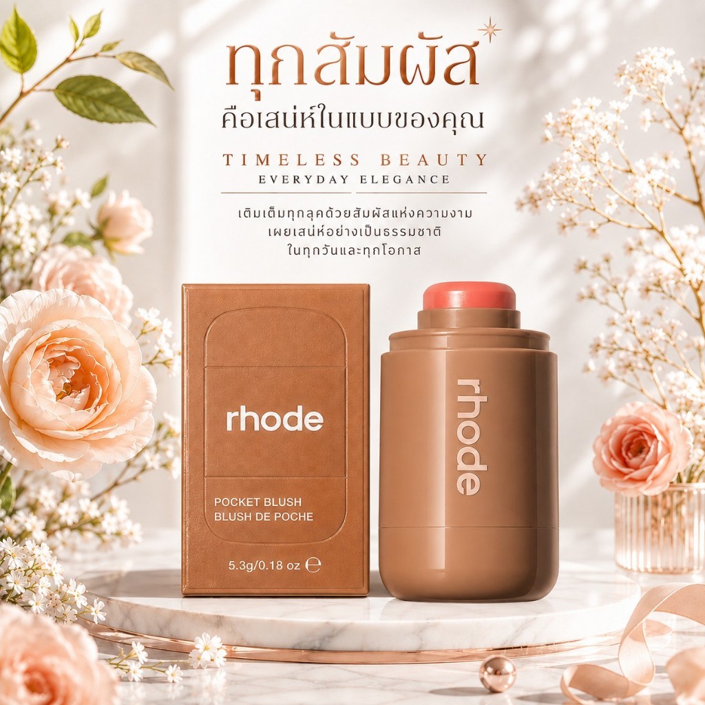 [แท้ 100%]🚚 Rhode Pocket Blush บลัชออนแท่ง 5.3g เนื้อครีม ฉ่ำน้ำ แก้มใส เป็นธรรมชาติ สินค้าใหม่ 100%