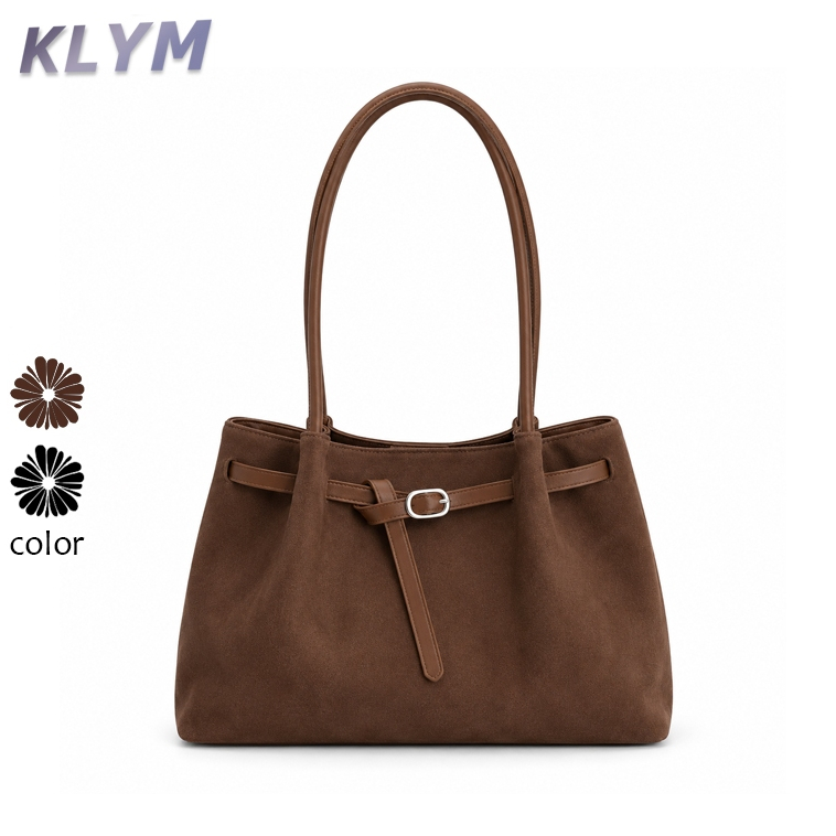 KLYM #TL014 กระเป๋าถือผู้หญิง กระเป๋าโท้ทแฟชั่น สไตล์เกาหลี มินิมอล หนังกลับนุ่ม สีคลาสสิก จุของได้เยอะ ใช้ได้ทุกวัน