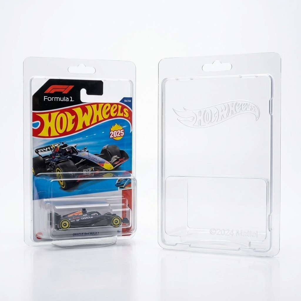 [งานปั๊ม Mattel แท้ 2024] เคสกันรอย Hot Wheels แบบพับ Clamshell หนาพิเศษ ไม่กินมุมการ์ด กล่องใสใส่รถเหล็ก Mainline & Car