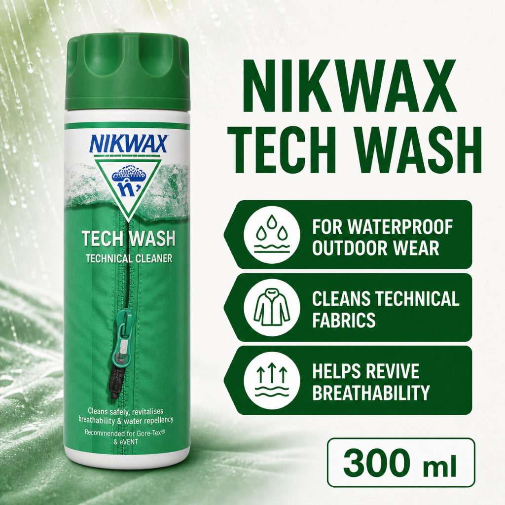 Nikwax Tech Wash 300ml น้ำยาซักเสื้อกันน้ำ Gore-Tex เสื้อ Outdoor รักษา DWR และการระบายอากาศ | ส่งจากญี่ปุ่น BE181