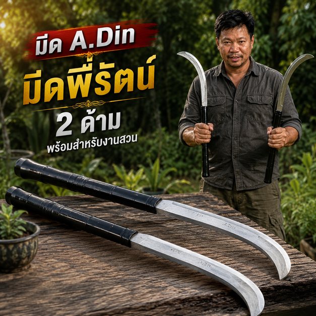 มีด A.Din มีดพี่รัตน์ เครื่องมือทำสวนสำหรับสายลุย แข็งแรง ใช้งานสะดวก