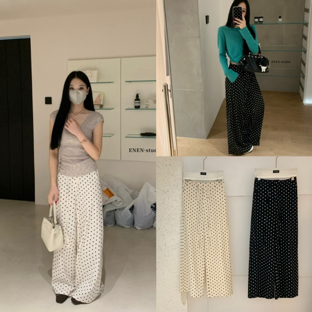 กางเกงขายาวลาย polka dot - 10954 TAG WG.WE 🇰🇷