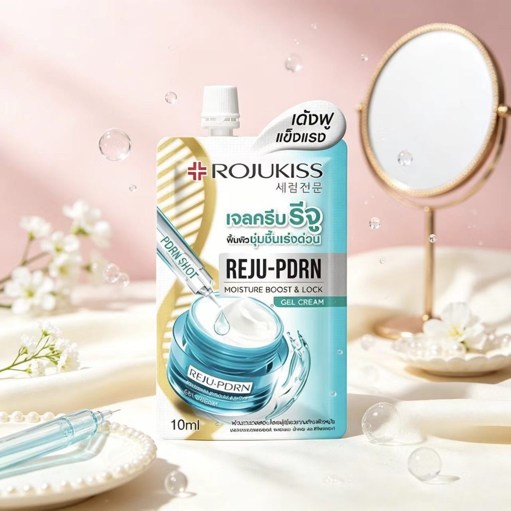 (แบบซอง)ROJUKISS REJU-PDRN Moisture Boost & Lock Gel Cream 10ml โรจูคิส เจลครีมบำรุงผิวแห้ง เพิ่มความชุ่มชื้น