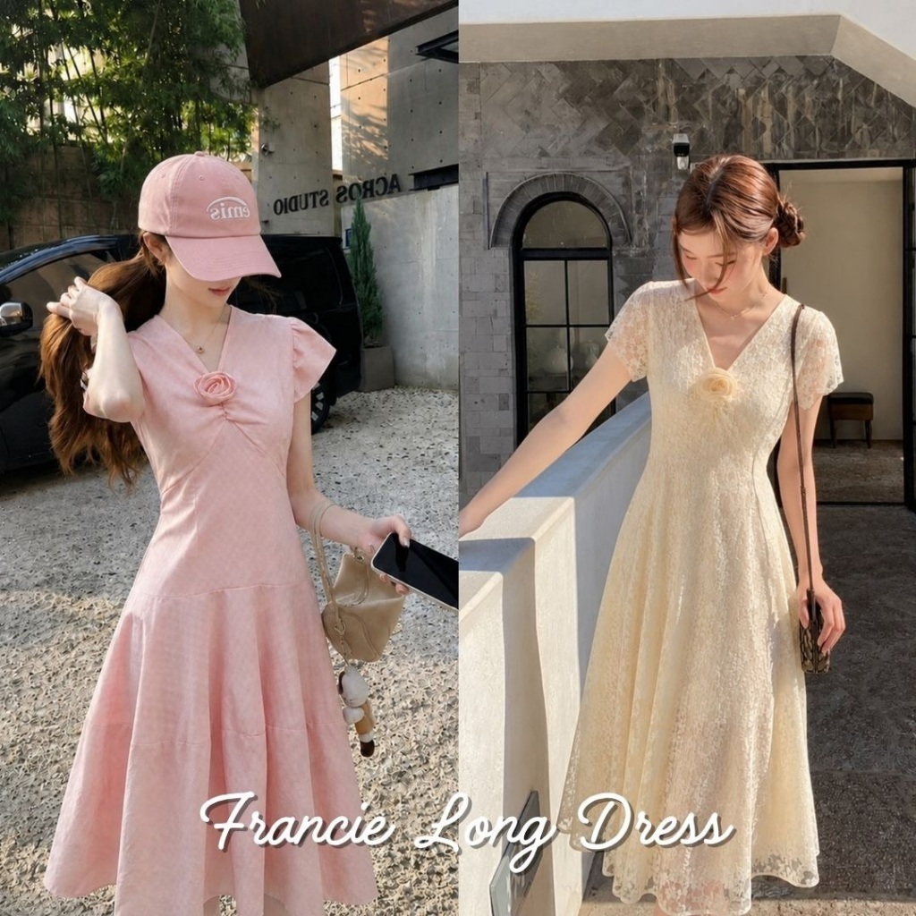 DR0634 LABELLE รุ่น ‘Francie Long Dress เดรสยาวน่ารัก เดรสลูกไม้ออกงาน