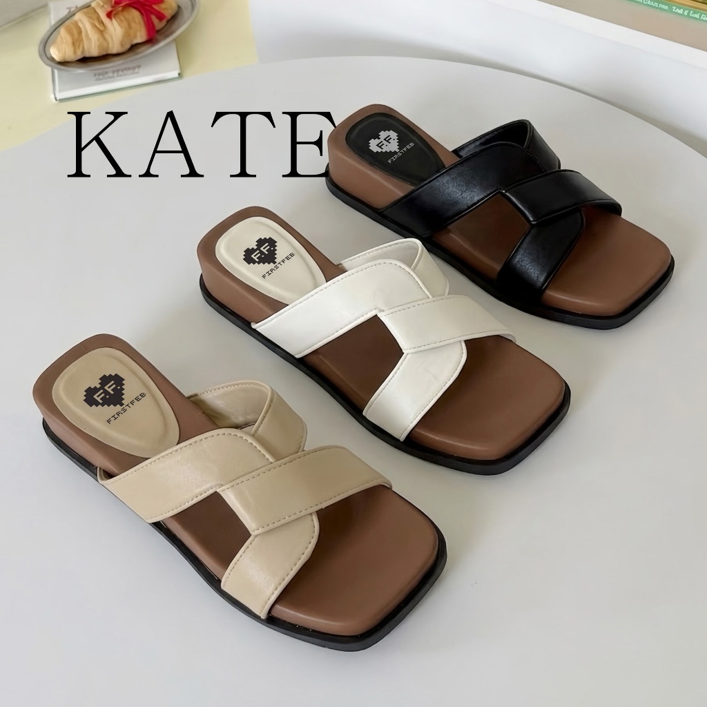 KATE รองเท้าแบบสวม มีส้น 4 cm ใส่สบาย สวย นิ่ม เบา แบรนด์ไทย Firstfeb