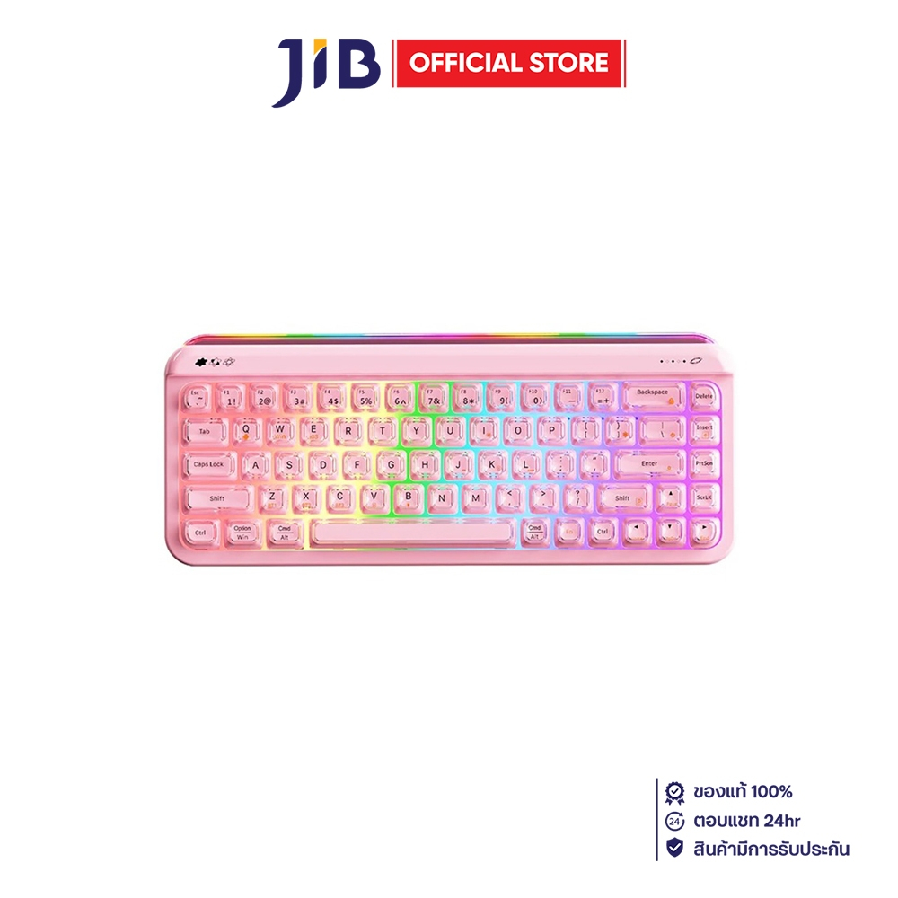 WIRELESS KEYBOARD (คีย์บอร์ดไร้สาย) AJAZZ AF68 - RUBBER DOME SWITCH RGB EN PINK