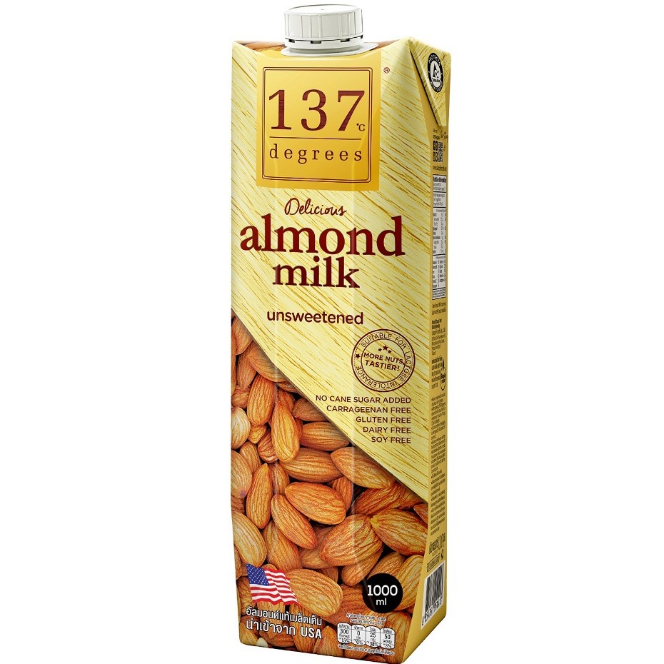 137 Degrees Almond Milk Unsweetened 1000Ml นมอัลมอนด์ สูตรไม่หวาน นม นมกล่อง นมไม่หวาน