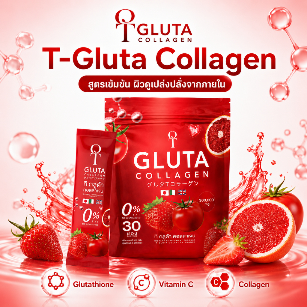 [ที-กลูต้า] T-Gluta Collagen 300,000 mg กลูต้า คอลลาเจน บูสต์ผิว X10