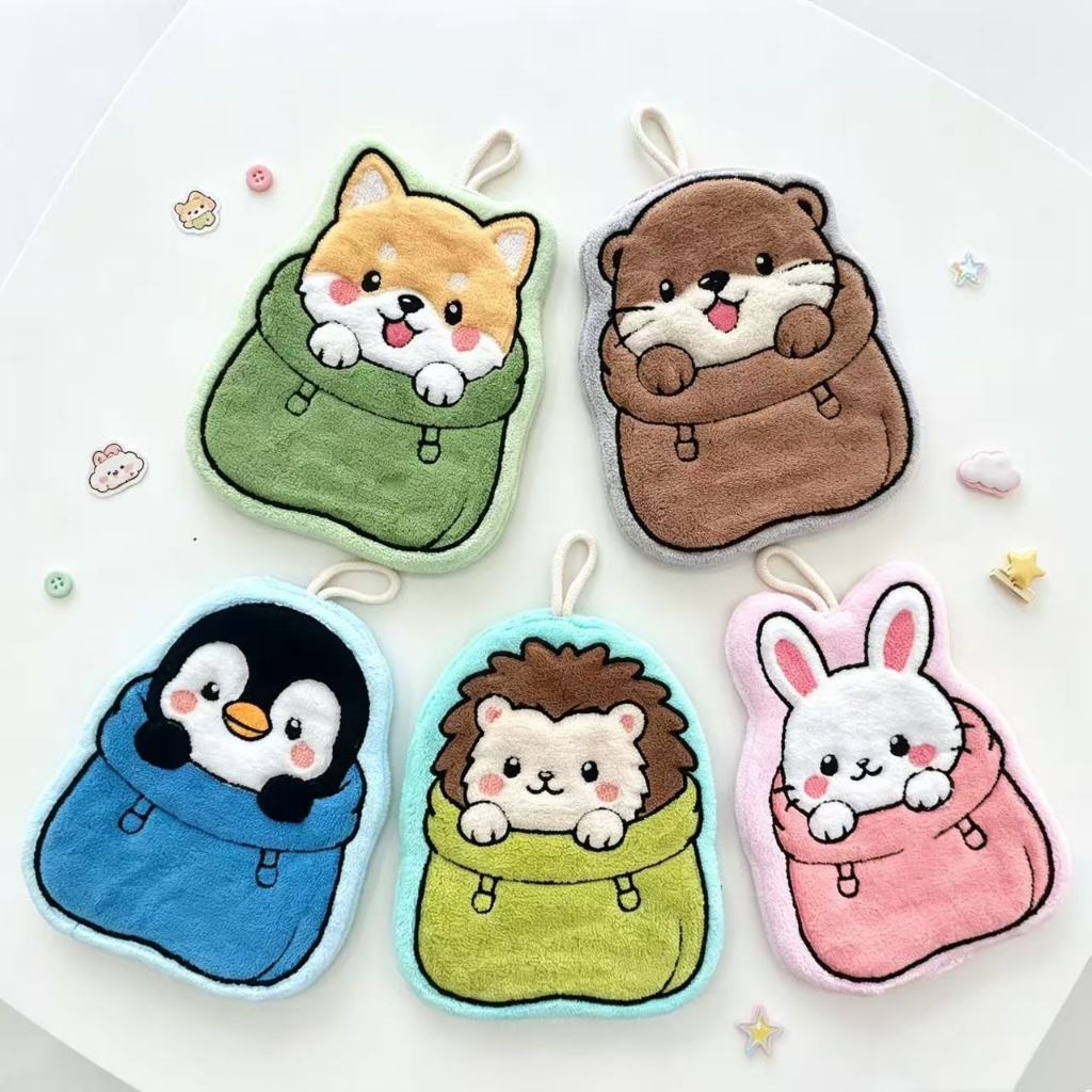 ShopAt.Two[NP-7161] ผ้าเช็ดมือแบบแขวน ผ้าเช็ดลายการ์ตูน
