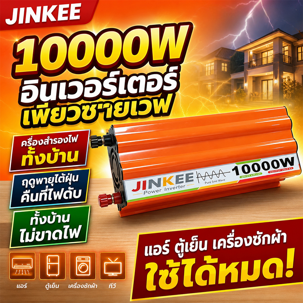 COD 2026 Newอินเวอร์เตอร์ 12V to 220V  6000W 10000W กำลังสูง ส่งออกแรงจัด แอร์ ตู้เย็น เครื่องซักผ้าใช้ได้หมด01