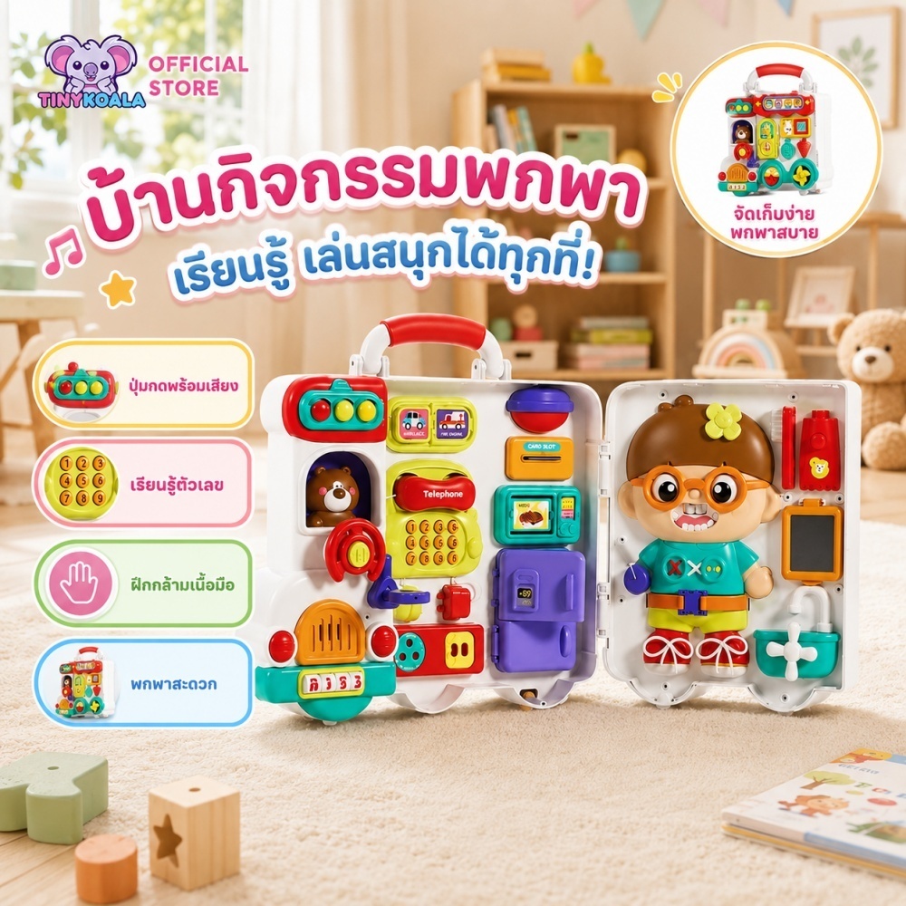 Tinykoala🔥54in1🔥รถของเล่นมัลติฟังก์ชั่น ของเล่นบอร์ด baby einstein ของเล่น ของเล่นเสริมพัฒนาการ
