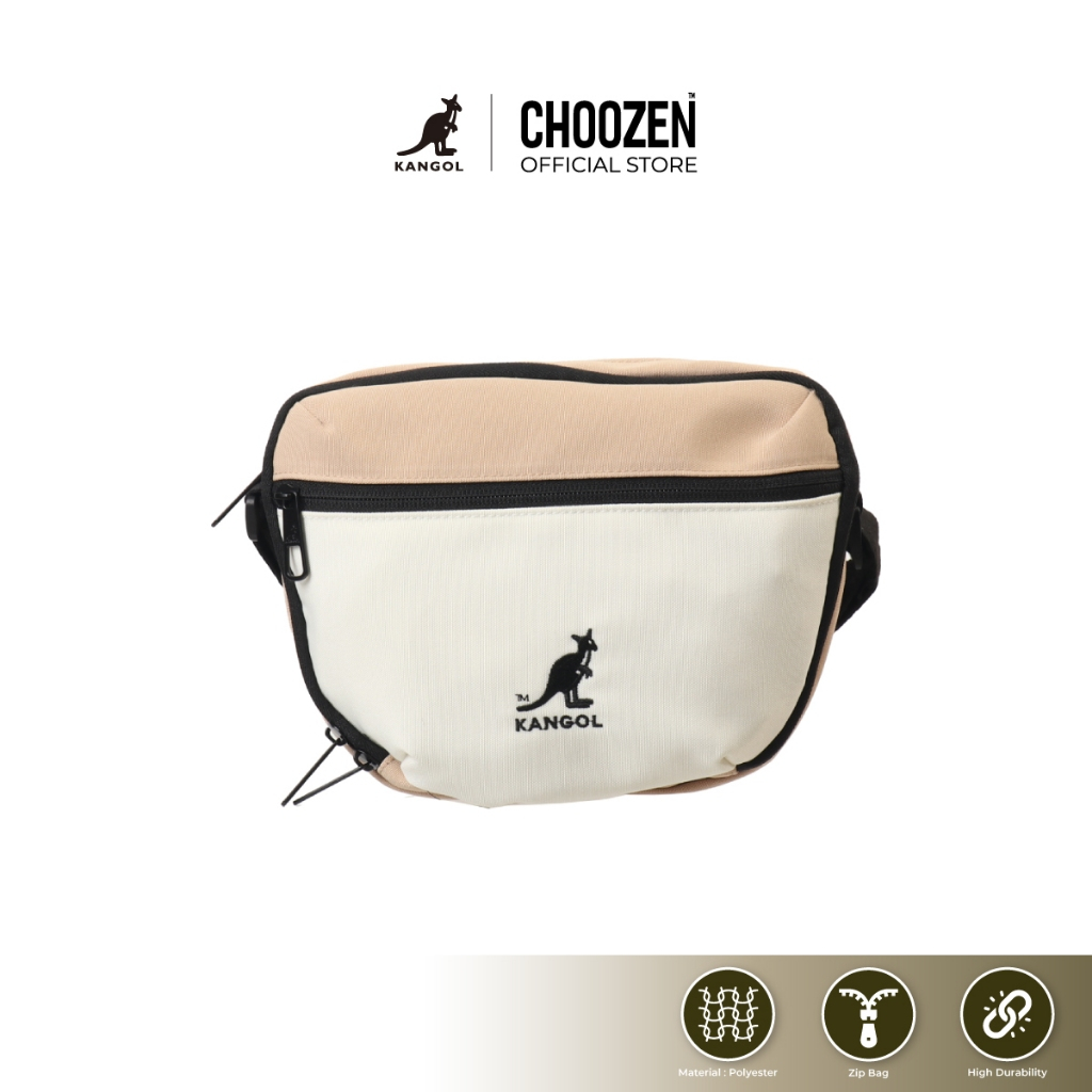 Kangol Shoulder Bag กระเป๋าสะพาย ปักโลโก้ kangol สีขาว , เทา , เขียว 64558709