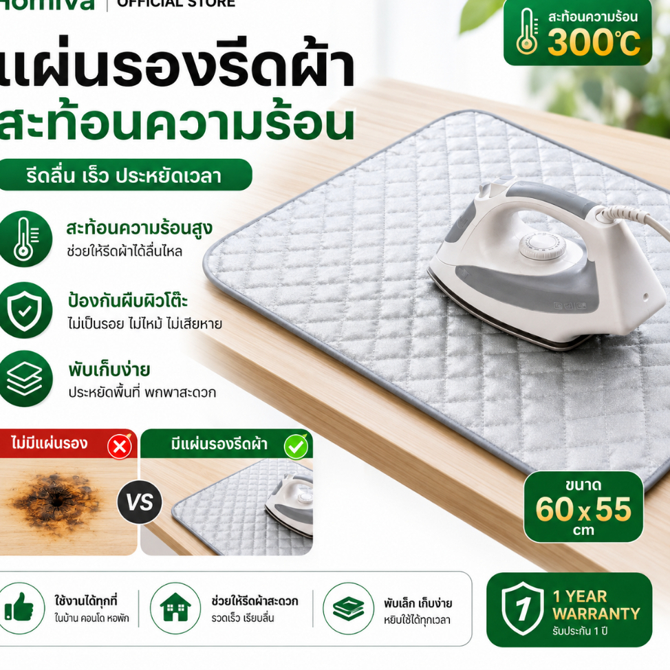 【จัดส่งฟรี 】ผ้ารองรีด แผ่นรองรีดสะท้อนความร้อน แผ่นรองรีดอัจฉริยะ ผ้ารองรีดสะท้อนความร้อน