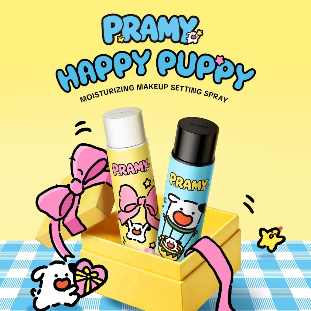 PRAMY طقم بخاخ تثبيت مكياج Happy Puppy ‏(100 + 30 مل)