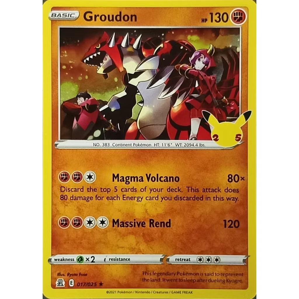 Groudon 17/25 Celebrations 25th Anniversary -Pokemon Card