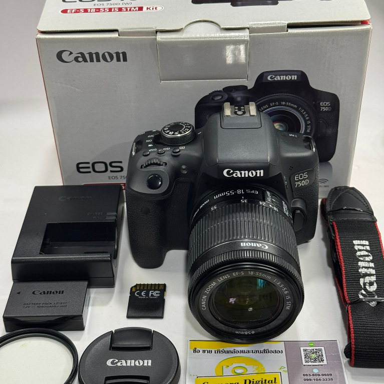 กล้องมือสอง Canon EOS 750D + Lens Canon 18-55mm F3.5-5.6 IS STM