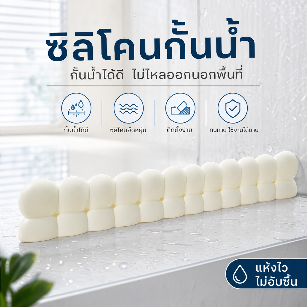 แผงกั้นน้ำซิลิโคนกันน้ำกระเด็น อ่างล้างจาน อ่างล้างมือ ตัดขนาดได้ ซัคชันดูดแน่น ห้องครัว ห้องน้ำ สีขาว สีม่วง