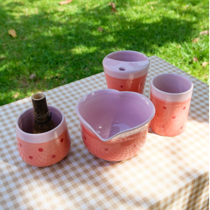 Strawberry Shortcake Chawan | ถ้วยชงมัทฉะเซรามิก สีชมพู Strawberry Shortcake