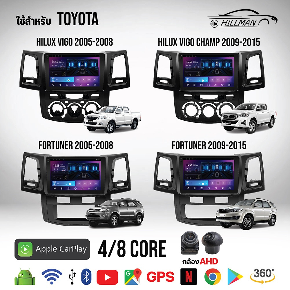 HAM {2026}จอแอนดรอย 9 นิ้ว ใช้สำหรับ TOYOTA VIGO 05-12 /VIGO CHAMP 08-14