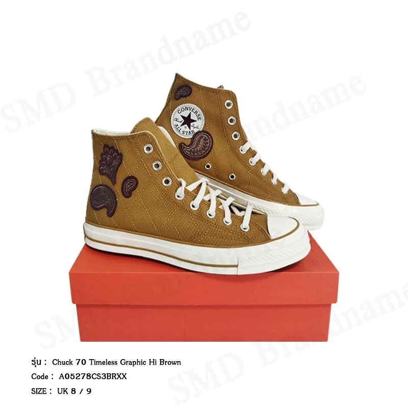 Converse รองเท้าผ้าใบ รุ่น Chuck 70 Timeless Graphic Hi Brown Code: A05278CS3BRXX