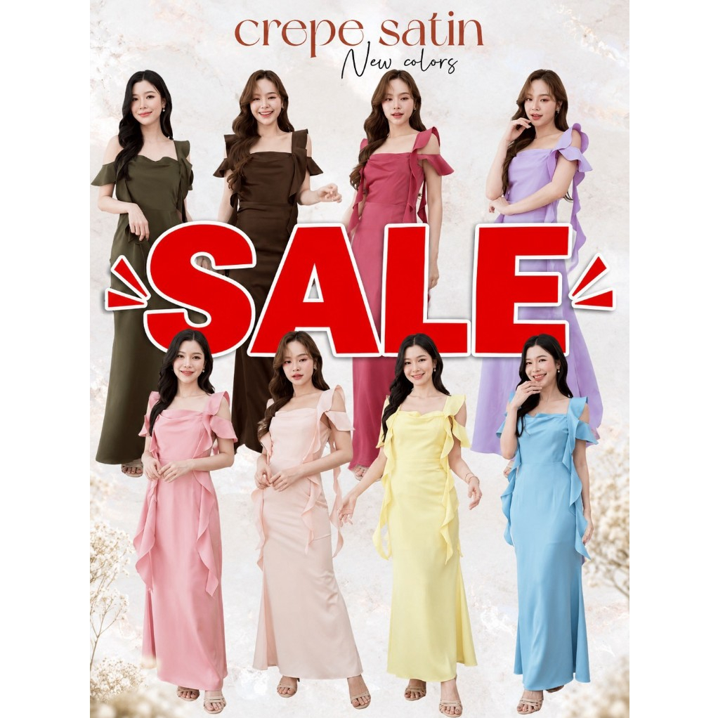 ชุดอออกงาน ชุดเพื่อนเจ้าสาว koolykool(พร้อมส่ง S-2XL) เดรสสายเกลียว4สาย  AF00