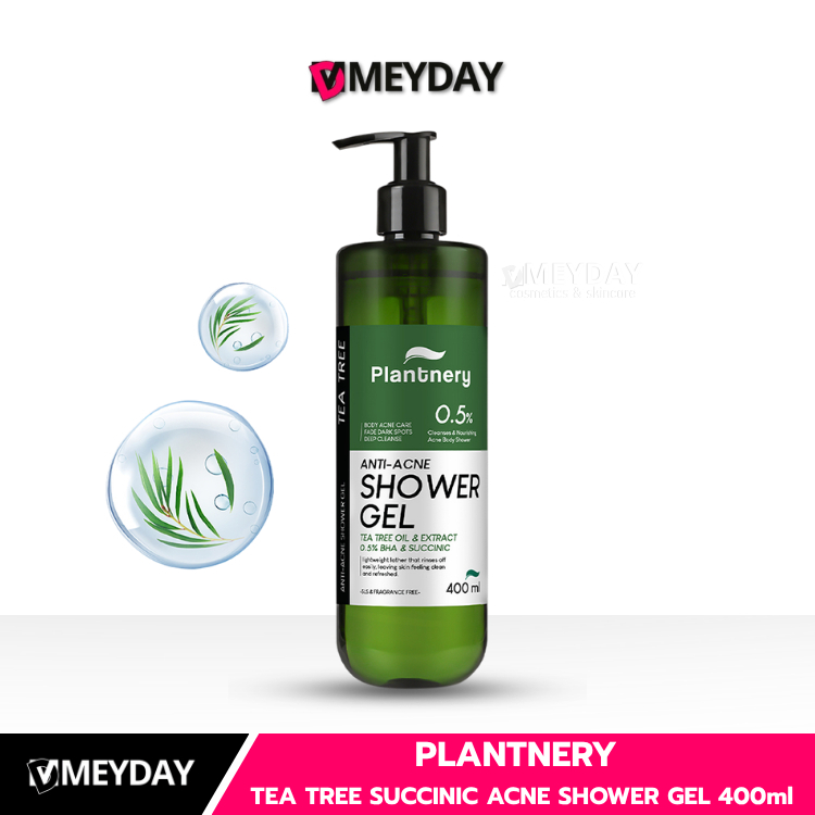 PLANTNERY Tea Tree Succinic Acne Shower Gel แพลนท์เนอรี่ ที ทรี ซักซินิก แอคเน่ ชาวเวอร์ เจลอาบน้ำ 4