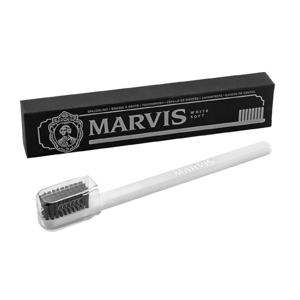 MARVIS White Soft Toothbrush แปรงสีฟันมาร์วิส สีขาว ขนแปรงนุ่ม พร้อมฝาครอบ ของแท้ Shop ไทย