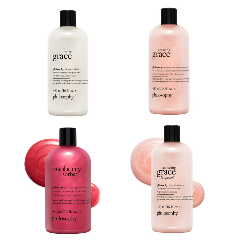 Philosophy Hydrating Shower Gel 480 ml #Amazing Grace #Pure Grace #Raspberry Sorbet  เจลอาบน้ำกลิ่นส
