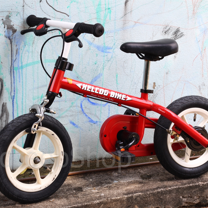 KELLOG BIKE จักรยานเด็ก (ปั่นได้ ปรับเป็นขาไถก็ได้) ล้อ 12 นิ้ว ตะเกียบแขนเดี่ยว (มือ 2 JAPAN)