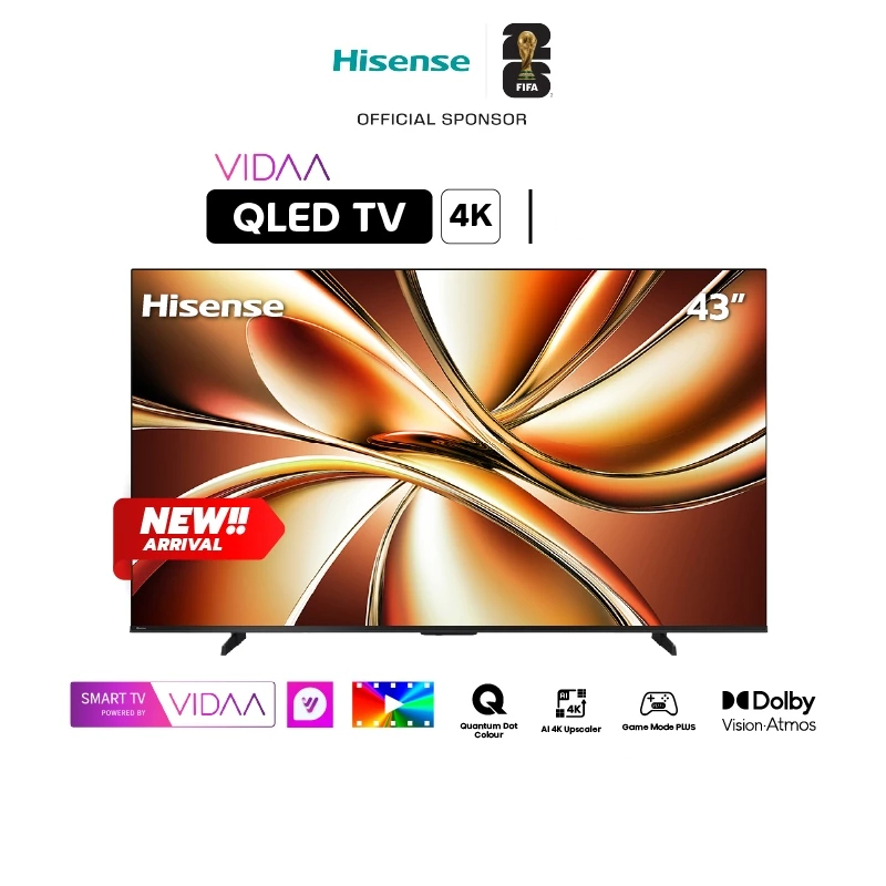 [พร้อมส่ง] Hisense ทีวี 43 นิ้ว QLED UHD 4K  VIDAA Smart TV รุ่น 43Q6Q