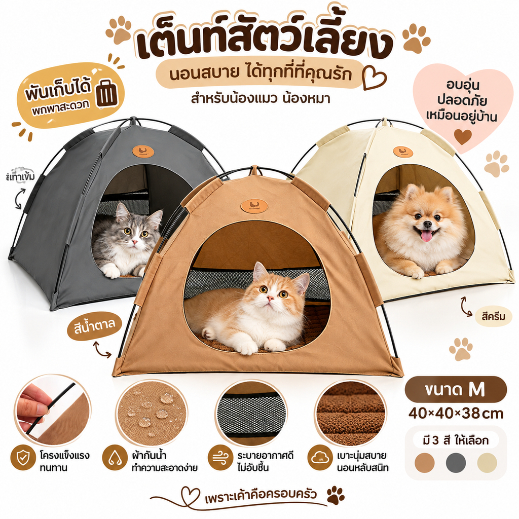 😸เต็นท์แมว เต็นท์สัตว์เลี้ยง พับได้ บ้านแมว หวายสานเสื่อเย็น ป้องกันความชื้นที่ด้านล่าง