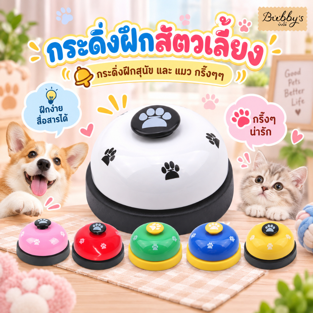 AL-070 Bubby's กระดิ่งฝึกสัตวเลี้ยง Pet Training Ring Bell ของเล่นหมา 🔥 พร้อมส่ง 🔥 บับบี้ Bubby By Anna&Louise