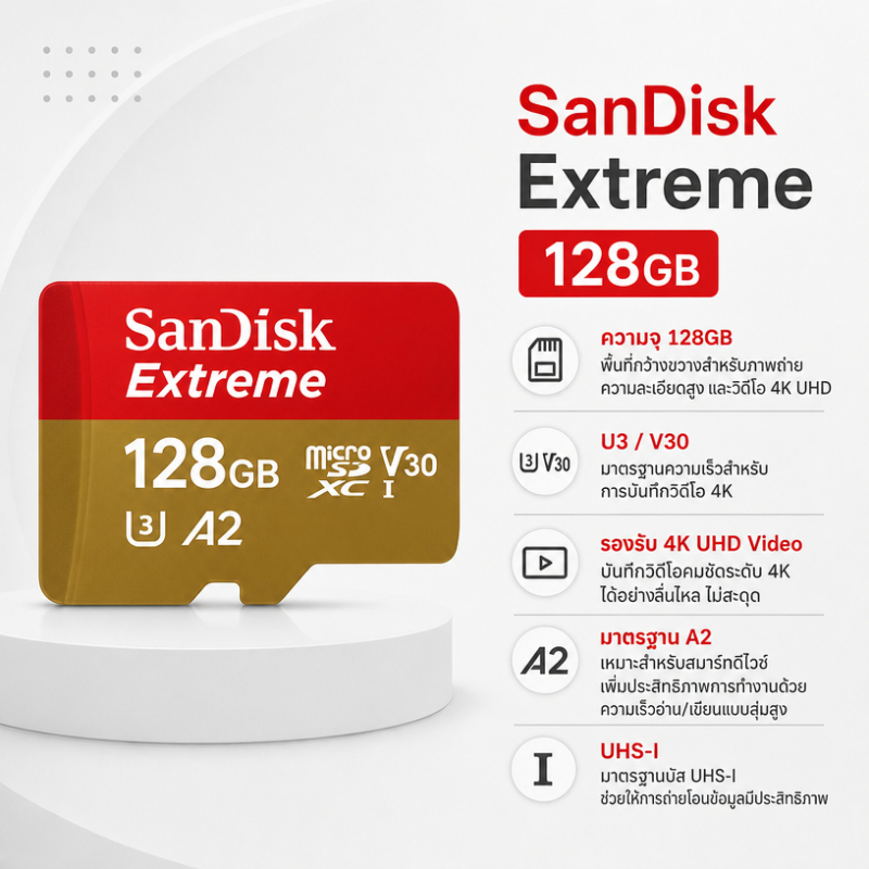 SanDisk Extreme MicroSD Card Fast Read Write Speed Recording Card
